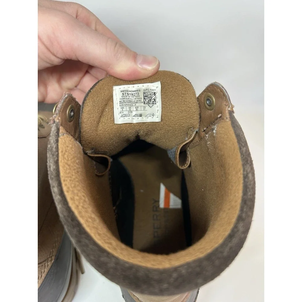 Sperry Top-Sider Avenue Duck Boots Mens 9M Brown Waterproof Leather Rain Snow
